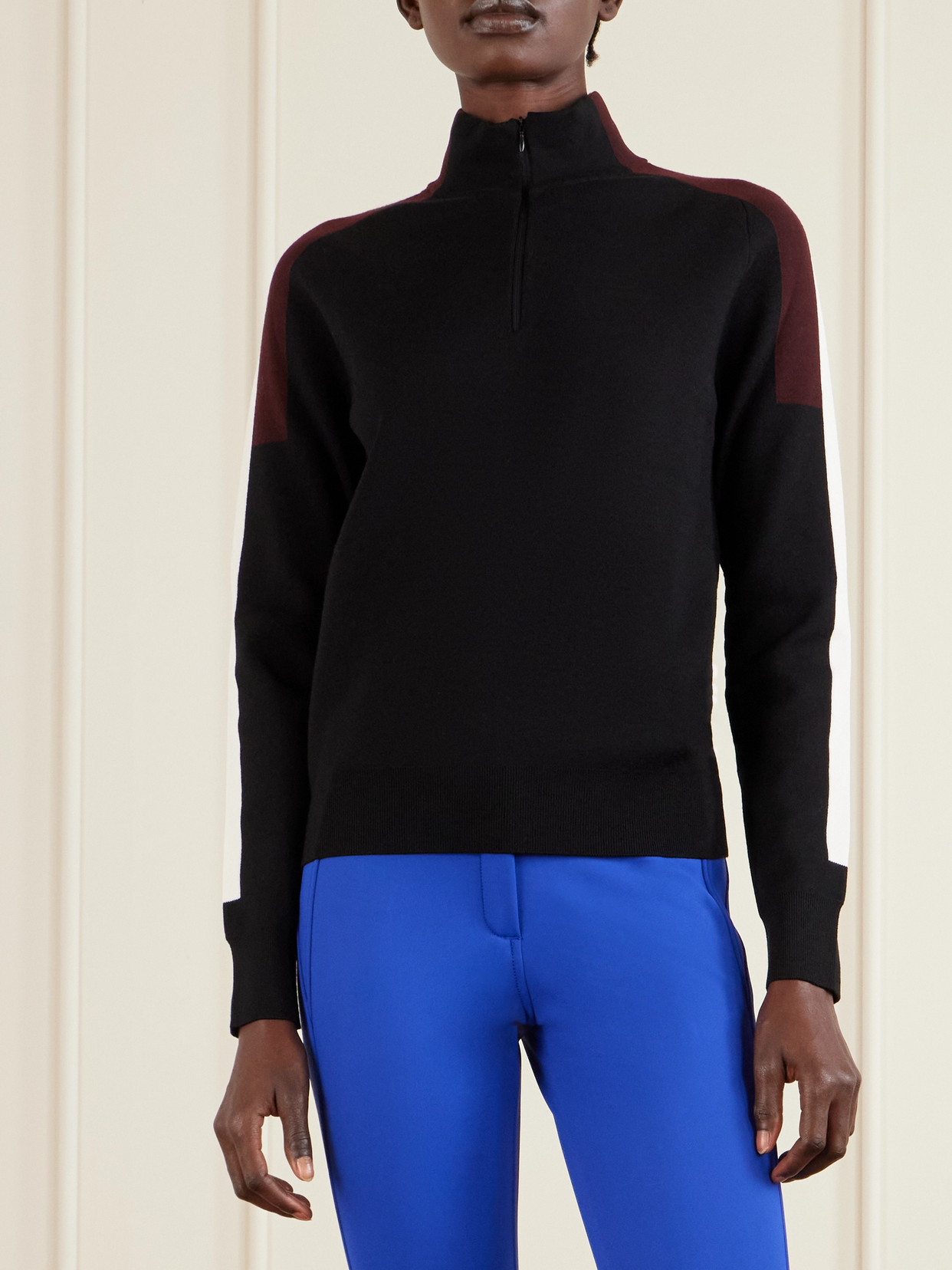 Caroline Color-Block Wool-Blend Sweater