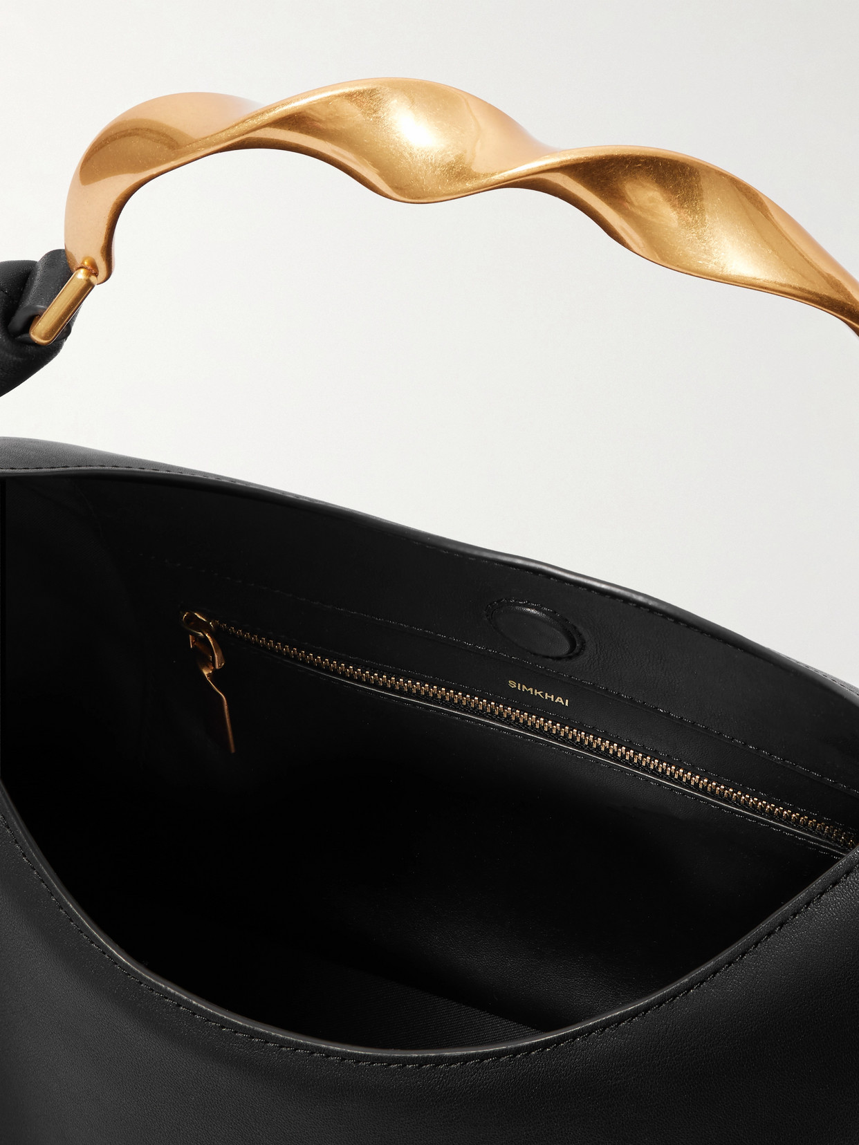 Simkhai Nixi Medium Leather Shoulder Bag In Black