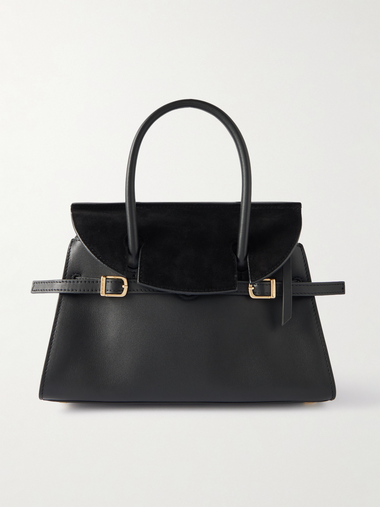 Simkhai River Small Suede-trimmed Leather Tote In Black