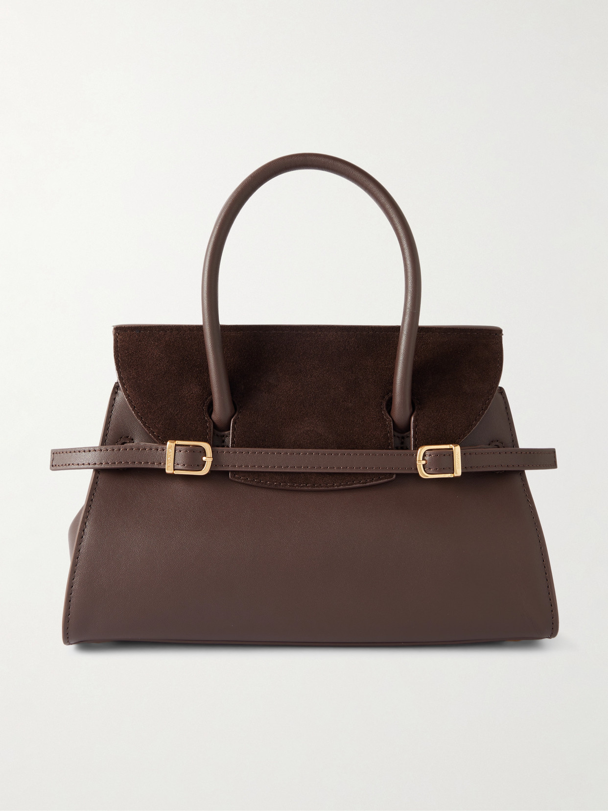Simkhai River Small Suede-trimmed Leather Tote In Brown