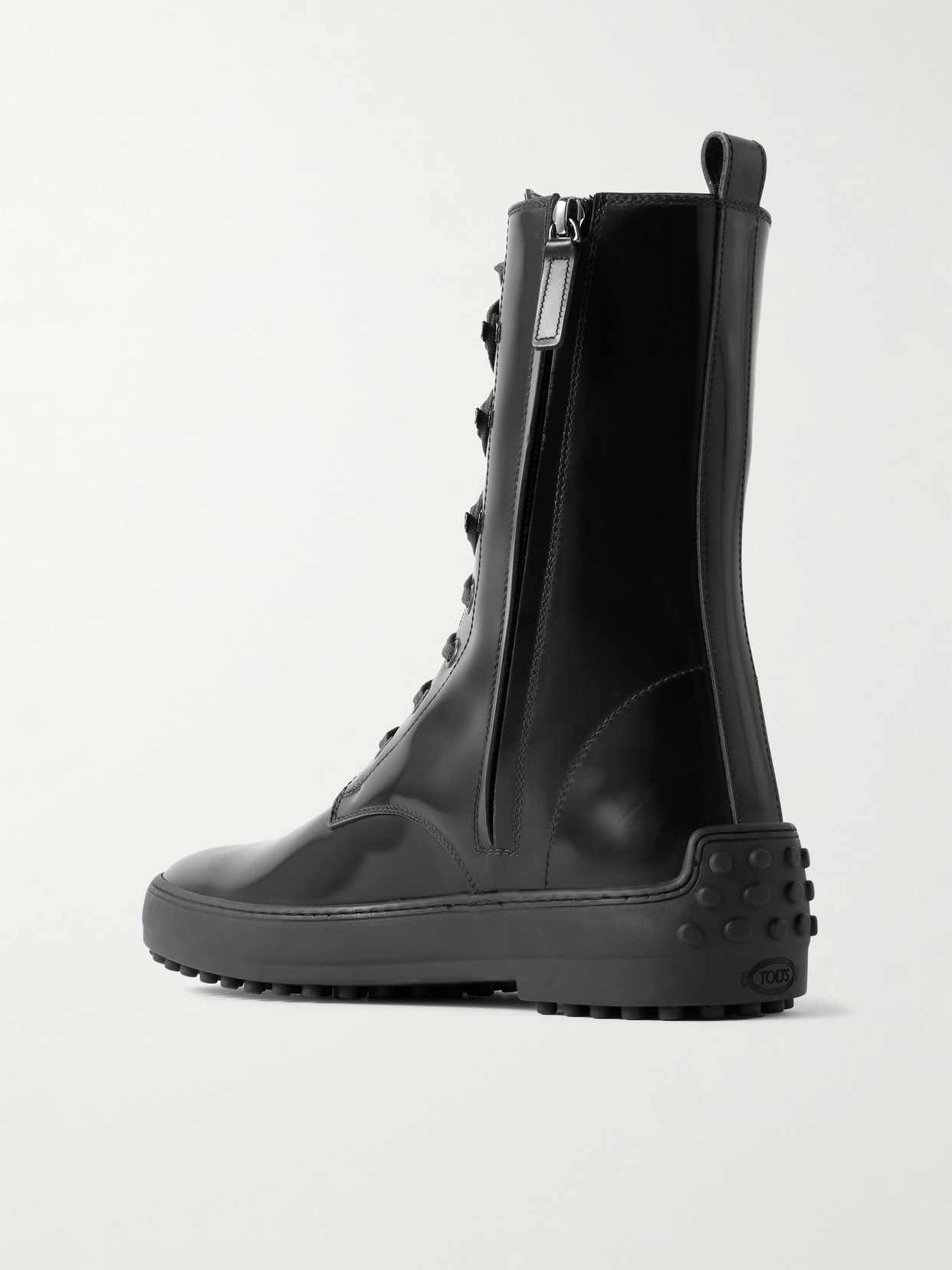 Gommino Glossed-Leather Ankle Boots