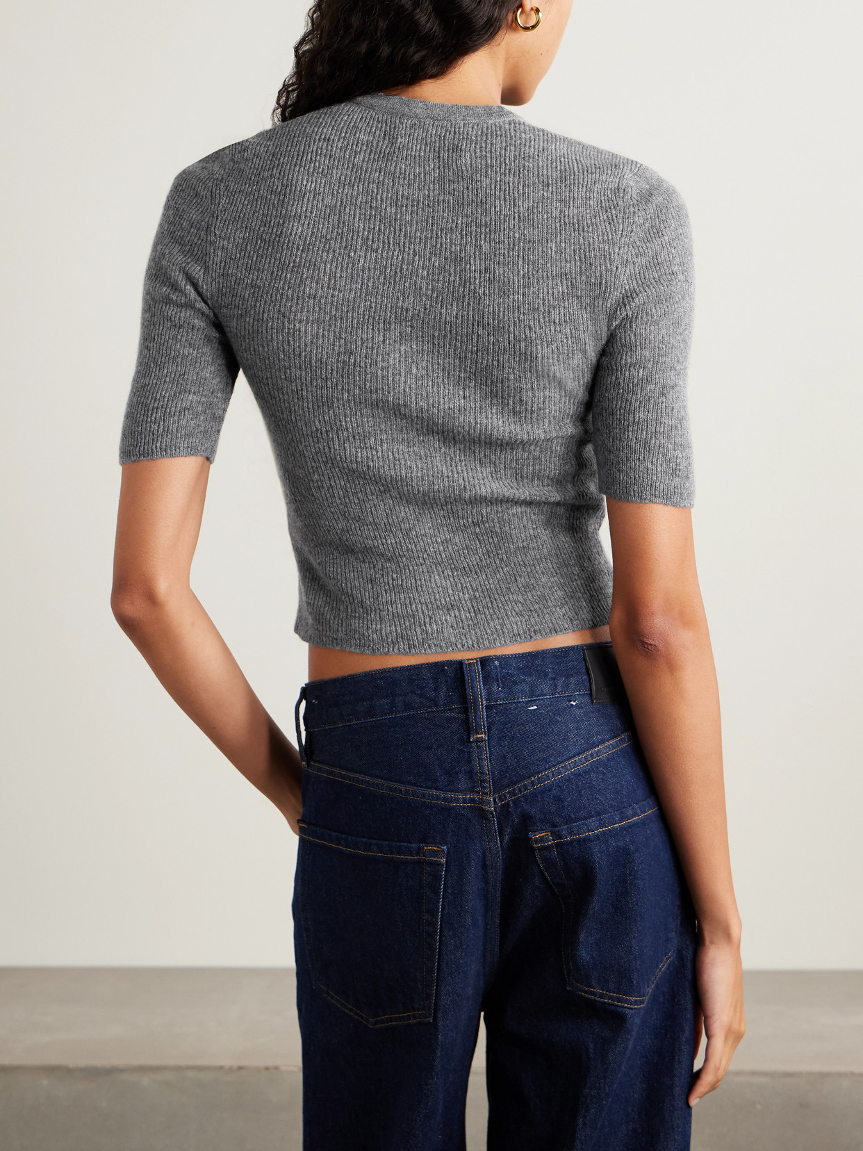 Citizen Of Humanity Tabitha Ribbed Wool And Cashmere-blend Cardigan In Gray