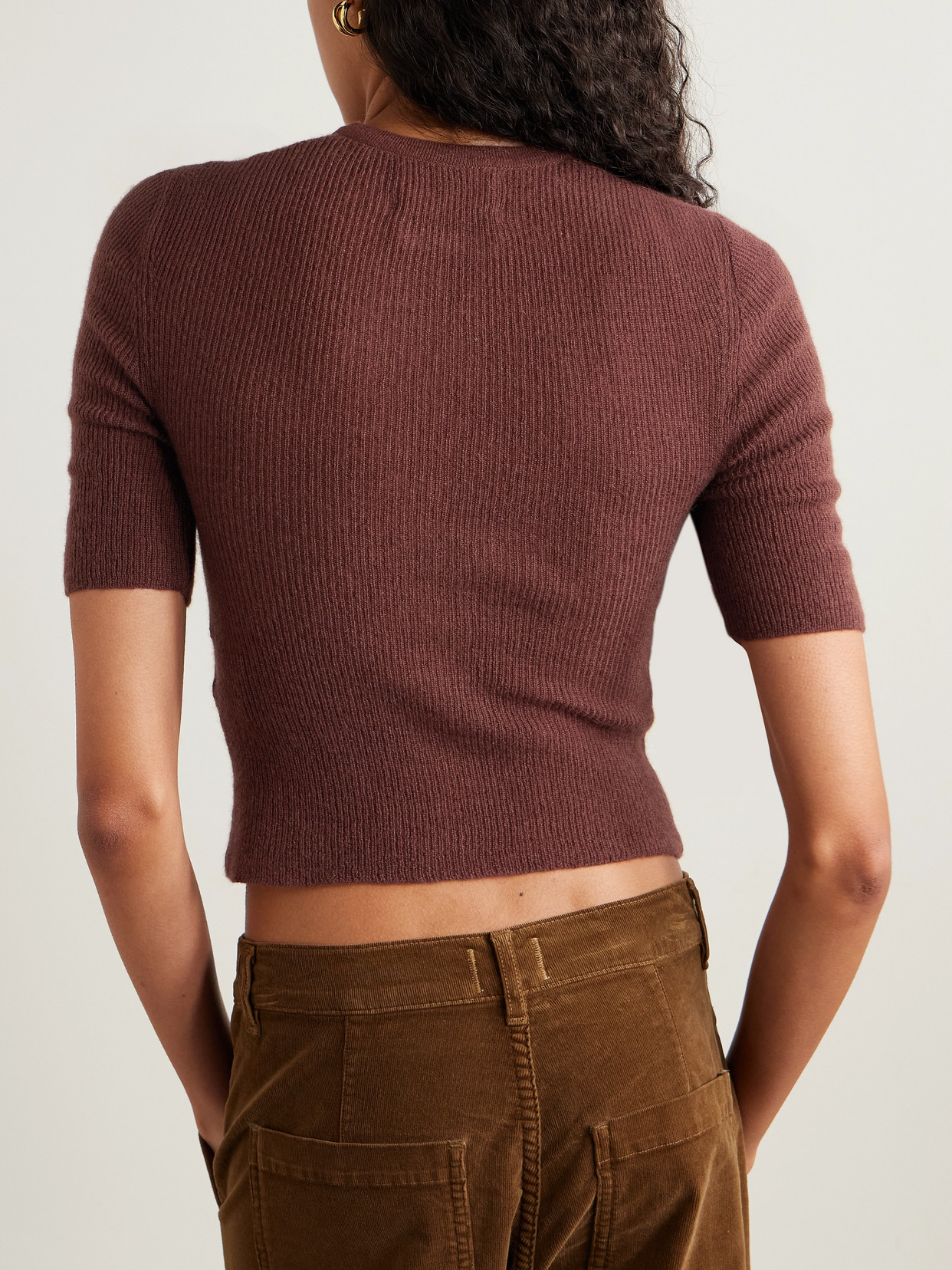Citizen Of Humanity Tabitha Ribbed Wool And Cashmere-blend Cardigan In Pink