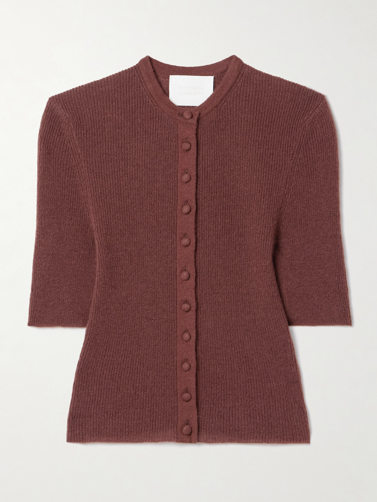 Citizen Of Humanity Tabitha Ribbed Wool And Cashmere-blend Cardigan In Pink