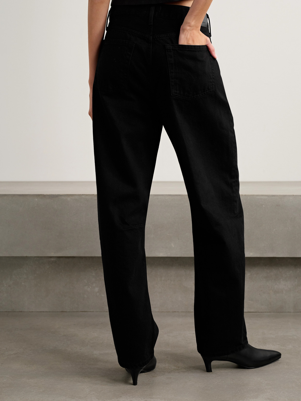 Miro Long Mid-Rise Barrel-Leg Jeans