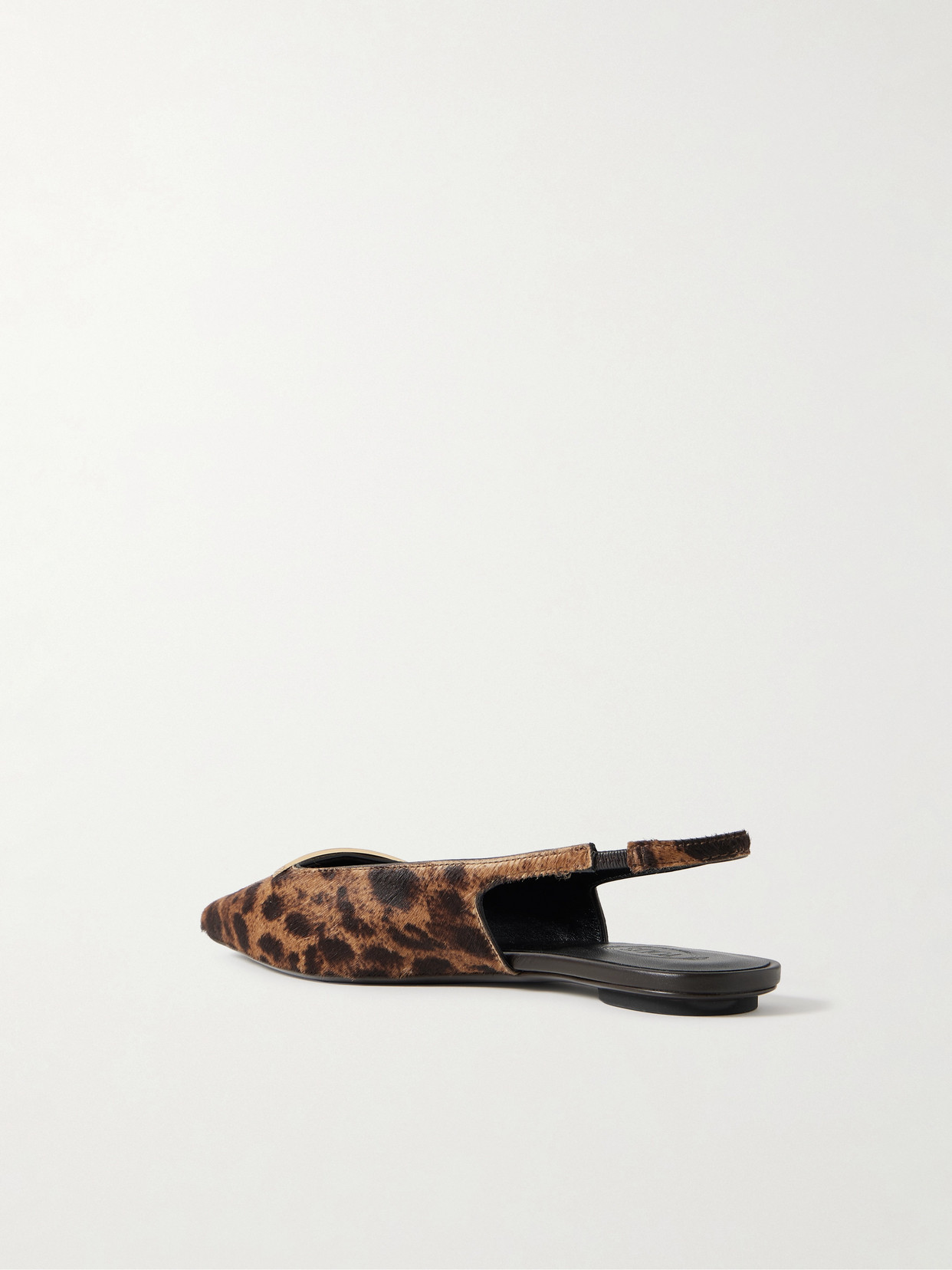 Tod's Embellished Leopard-print Calf Hair Slingback Flats In Animal Print