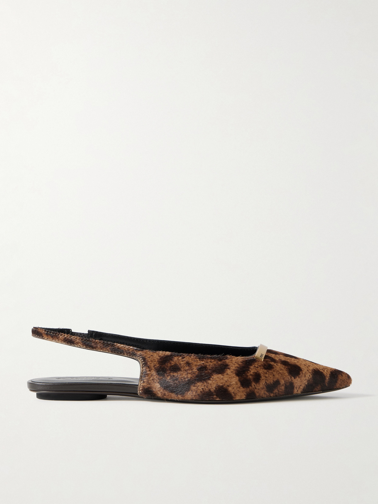 Tod's Embellished Leopard-print Calf Hair Slingback Flats In Animal Print