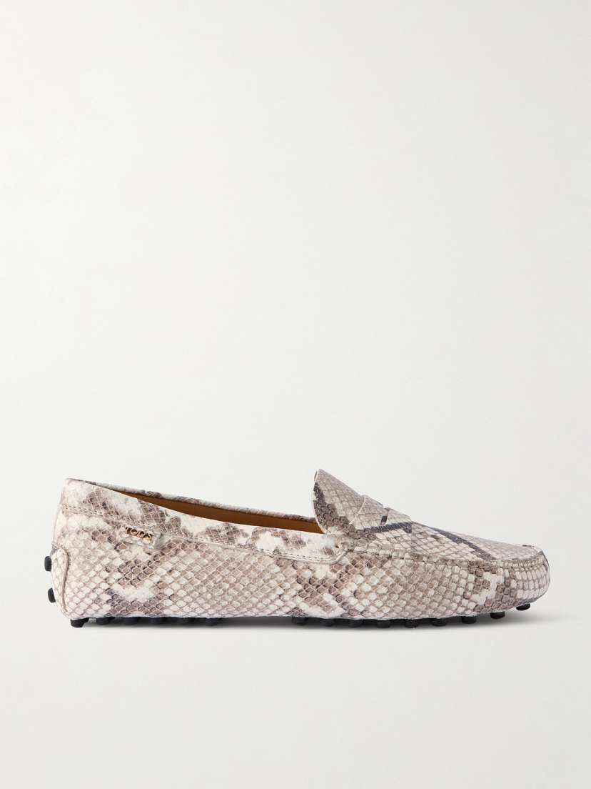 Tod's Gommino Snake-effect Leather Loafers