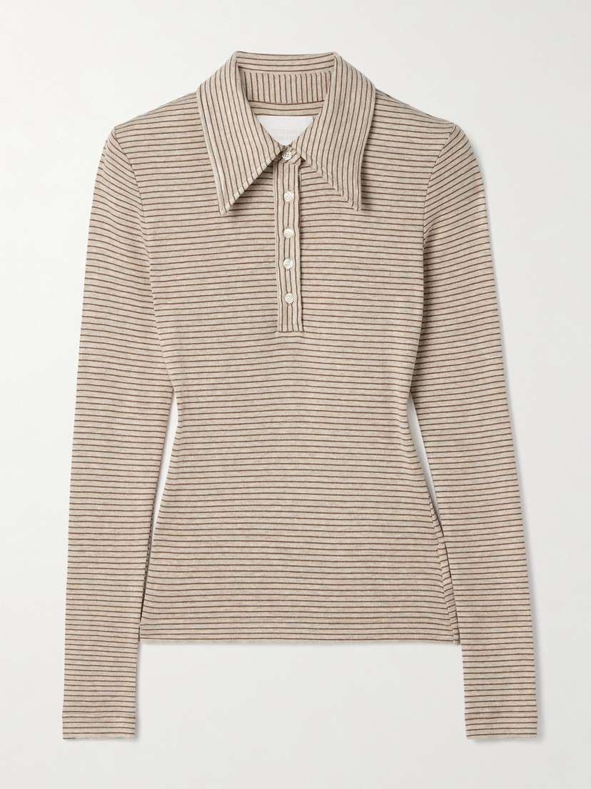 Citizens of Humanity Shara Striped Jersey Polo Shirt