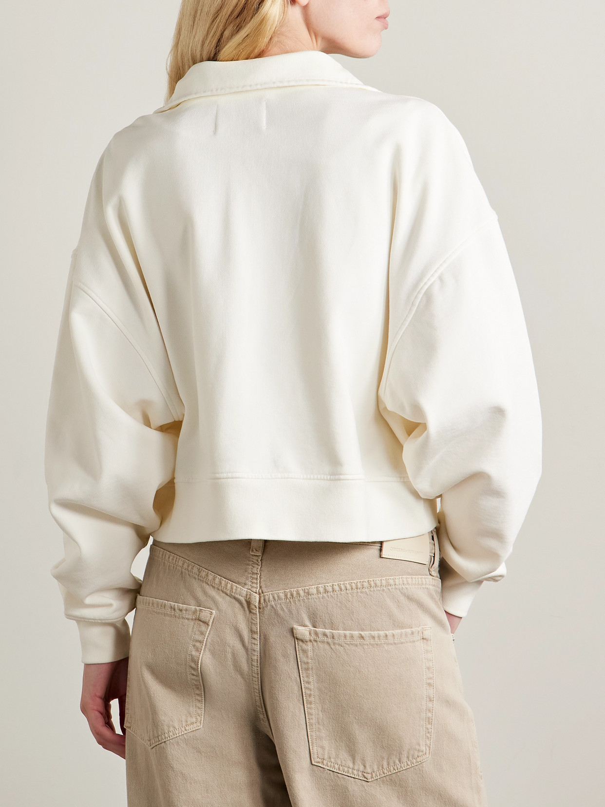 Citizen Of Humanity Mirelle Cropped Cotton-jersey Sweatshirt In White