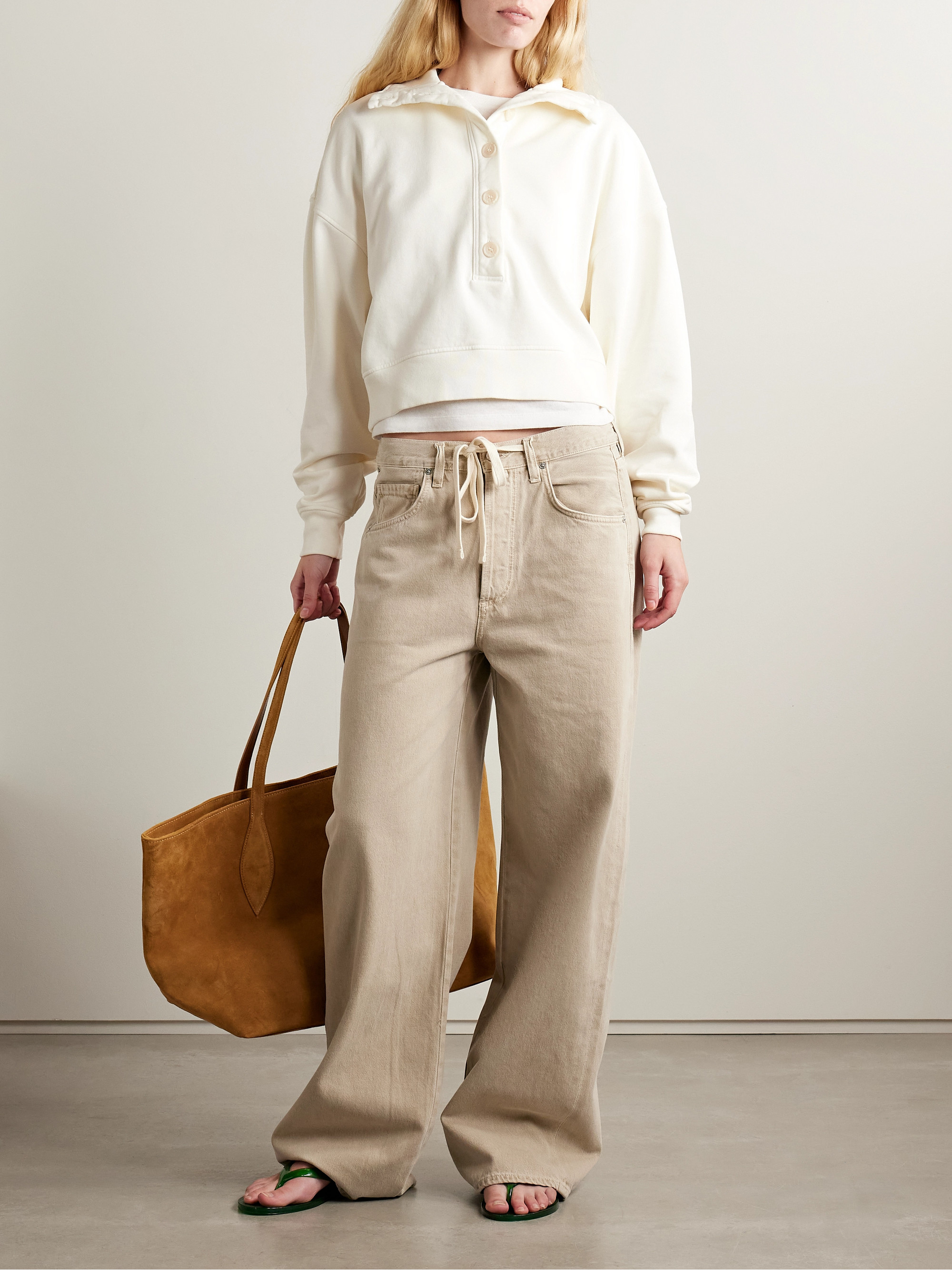 Citizens Of Humanity Mirelle cropped cotton-jersey sweatshirt