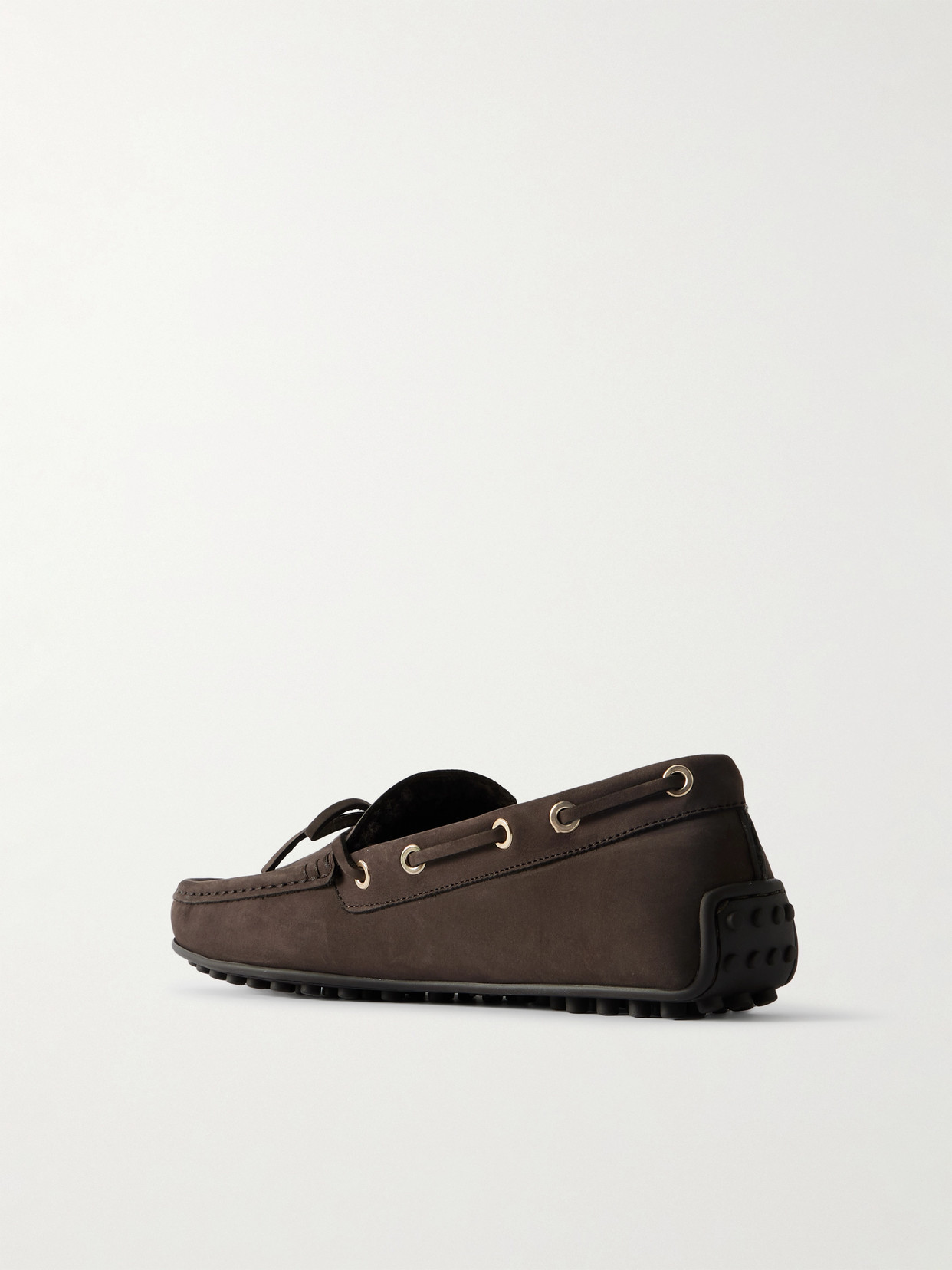 Tod's Slip-on Loafers With Bow And Contrast Stitching In Brown