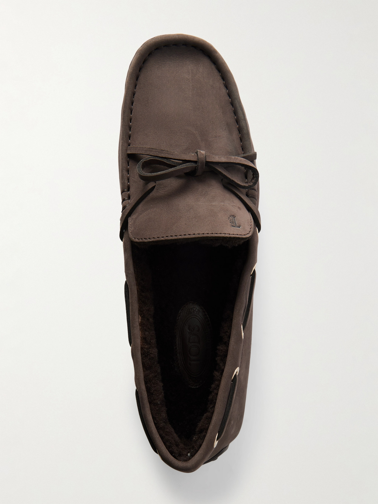 Tod's Slip-on Loafers With Bow And Contrast Stitching In Brown