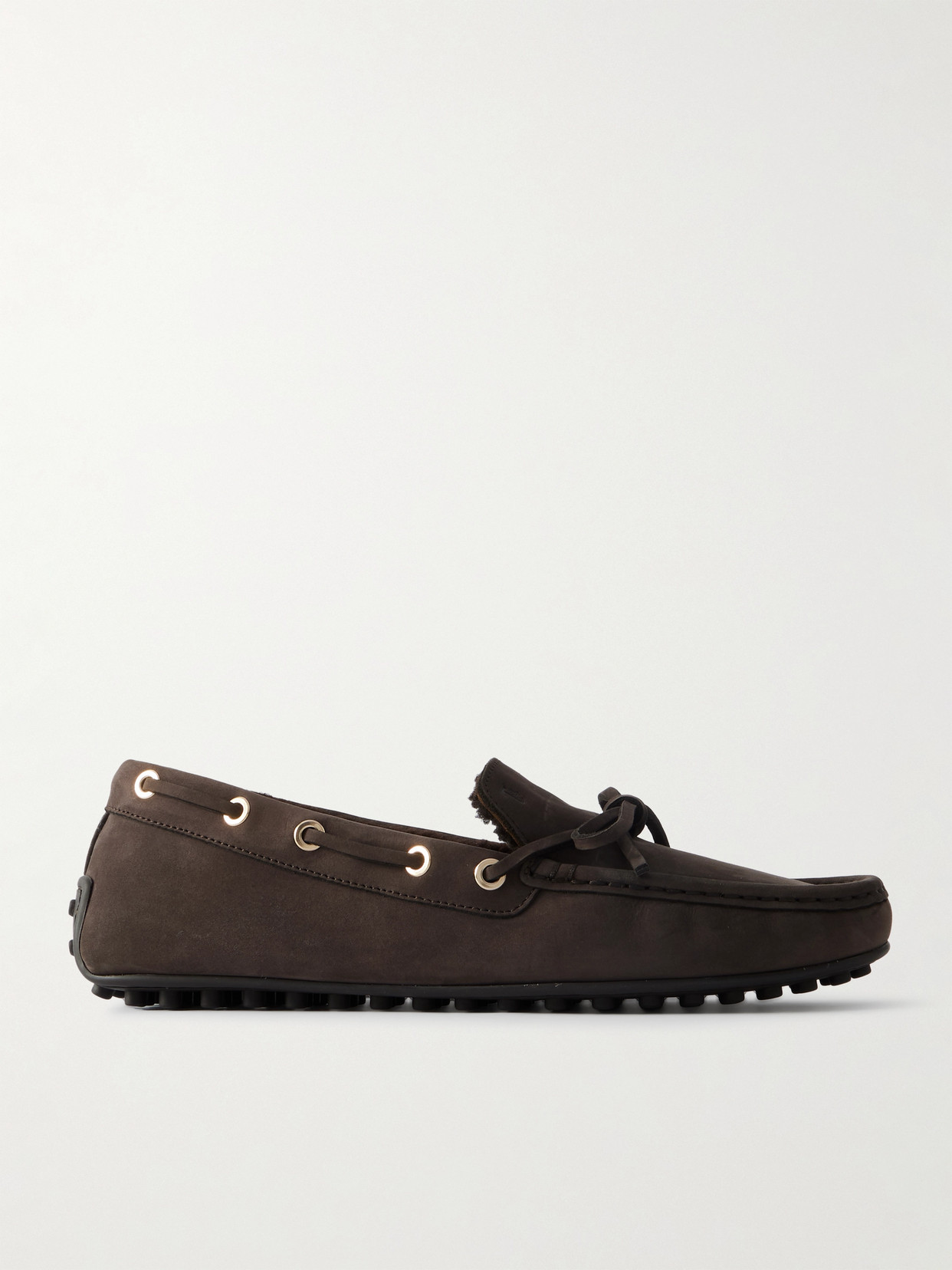 Tod's Slip-on Loafers With Bow And Contrast Stitching In Brown