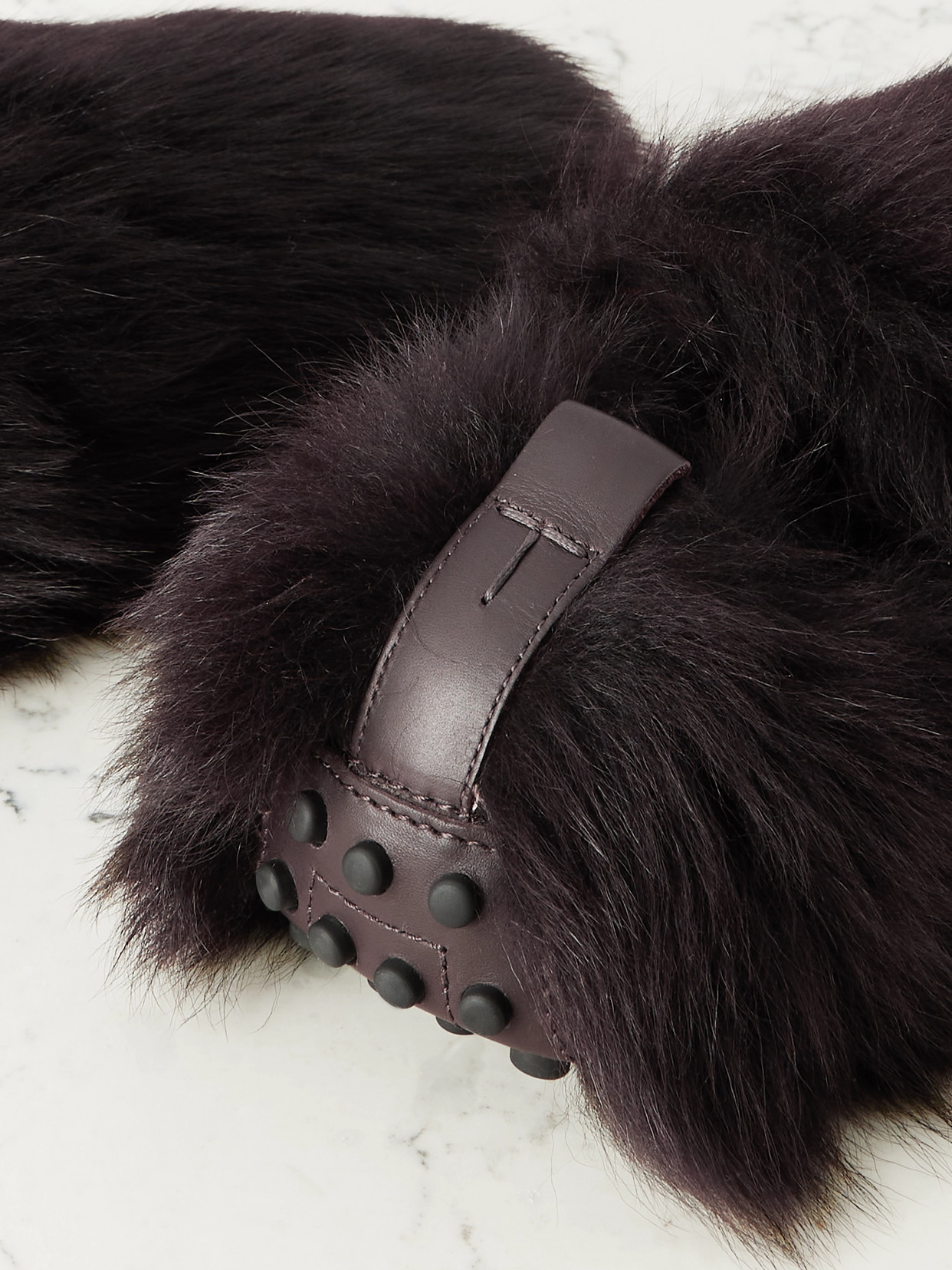 Tod's Shearling Loafers In Brown
