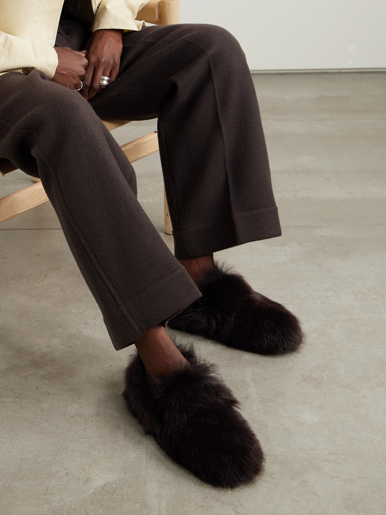 Tod's Shearling Loafers In Brown