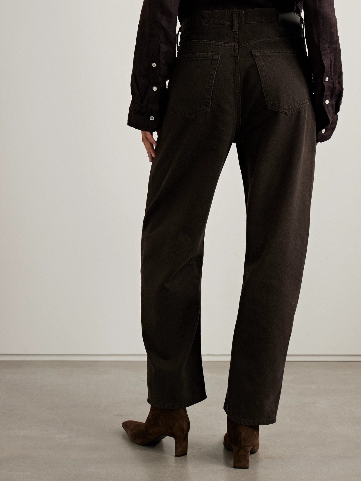 Citizen Of Humanity Miro Mid-rise Barrel-leg Jeans In Brown