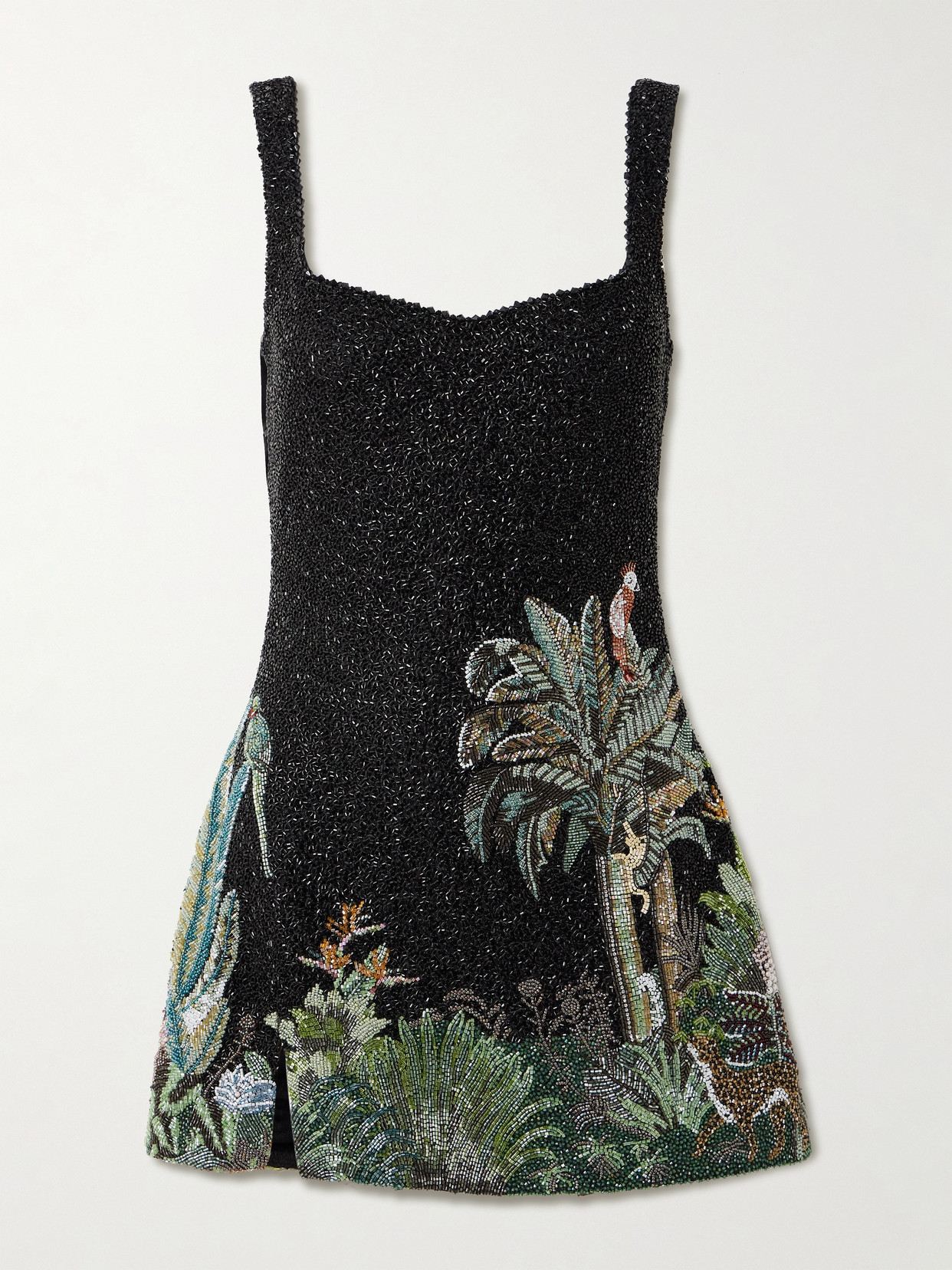 Clio Peppiatt Rio Crystal-embellished Beaded Tulle Mini Dress In Black