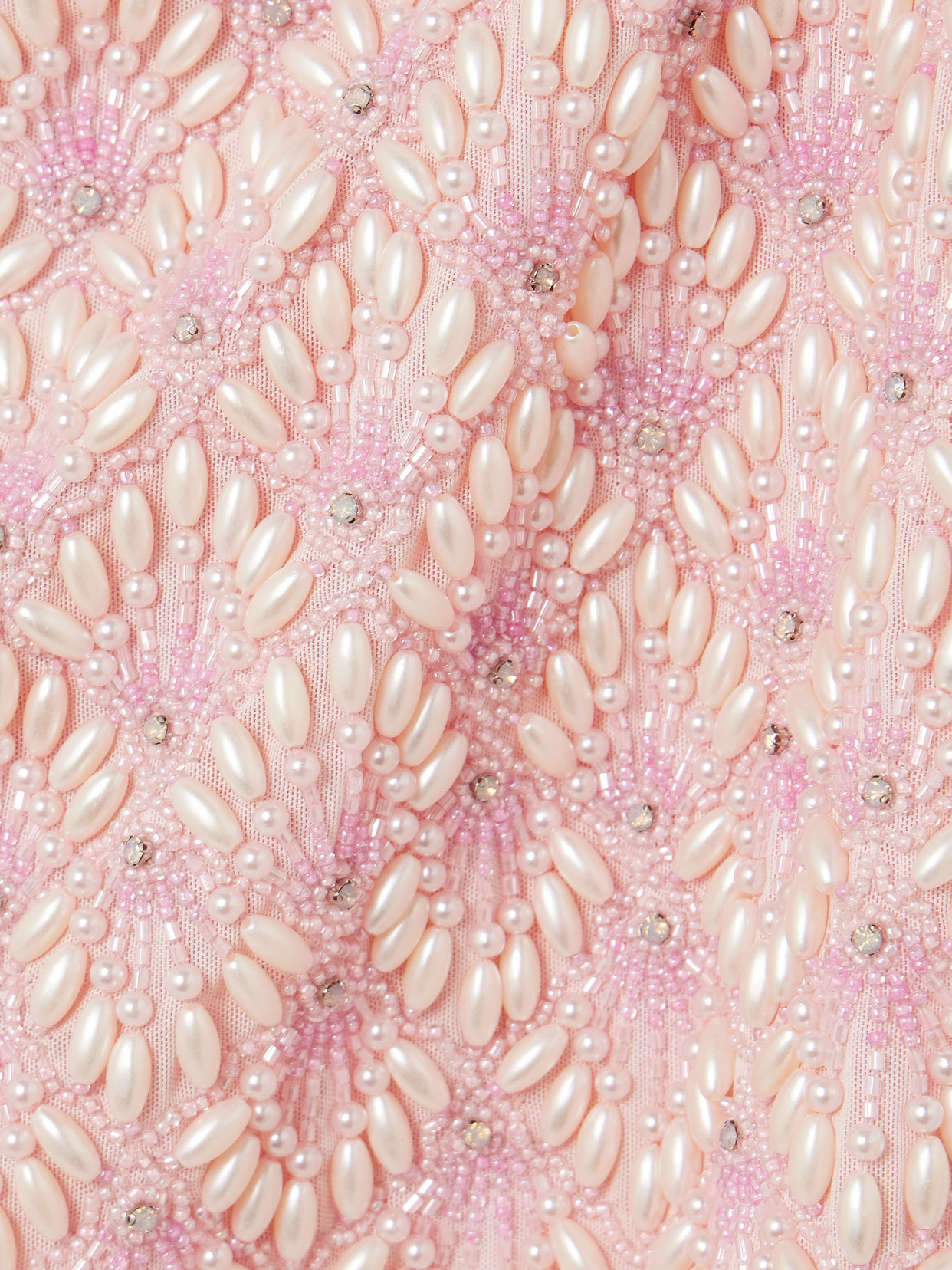 Clio Peppiatt Ariel Embellished Beaded Tulle Mini Dress In Pink