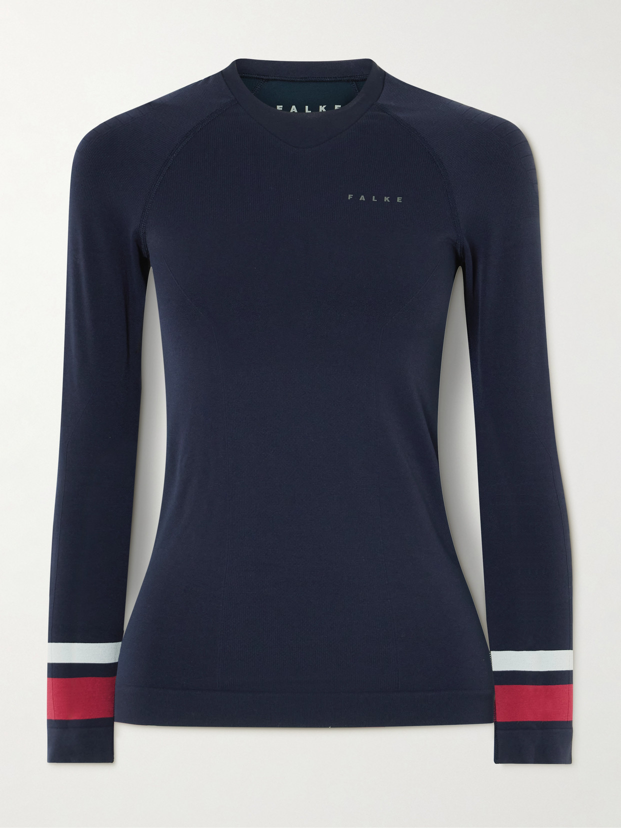 Falke Maximum Warm Striped Jersey Base Layer In Blue