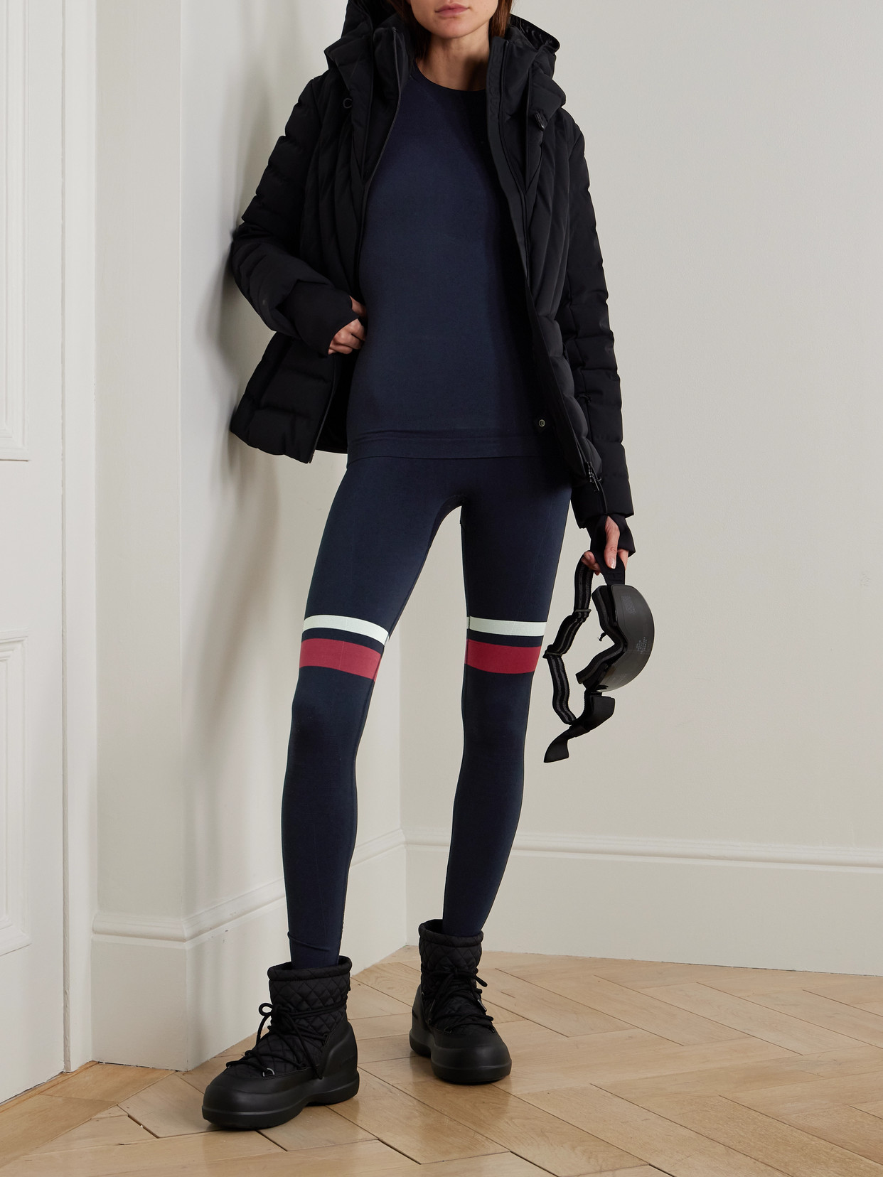 Falke Maximum Warm Striped Jersey Base Layer In Blue