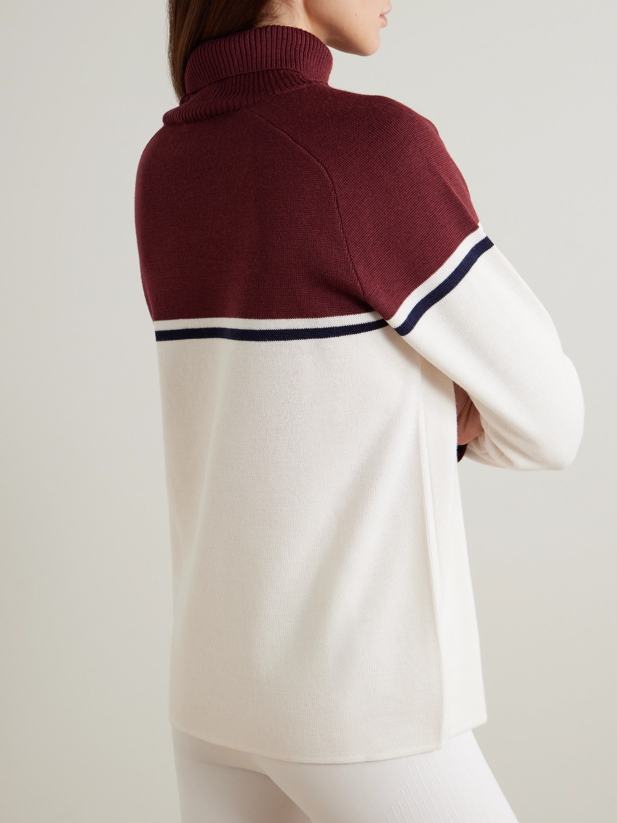 Falke Striped Intarsia-knit Wool-blend Turtleneck Sweater In Multi