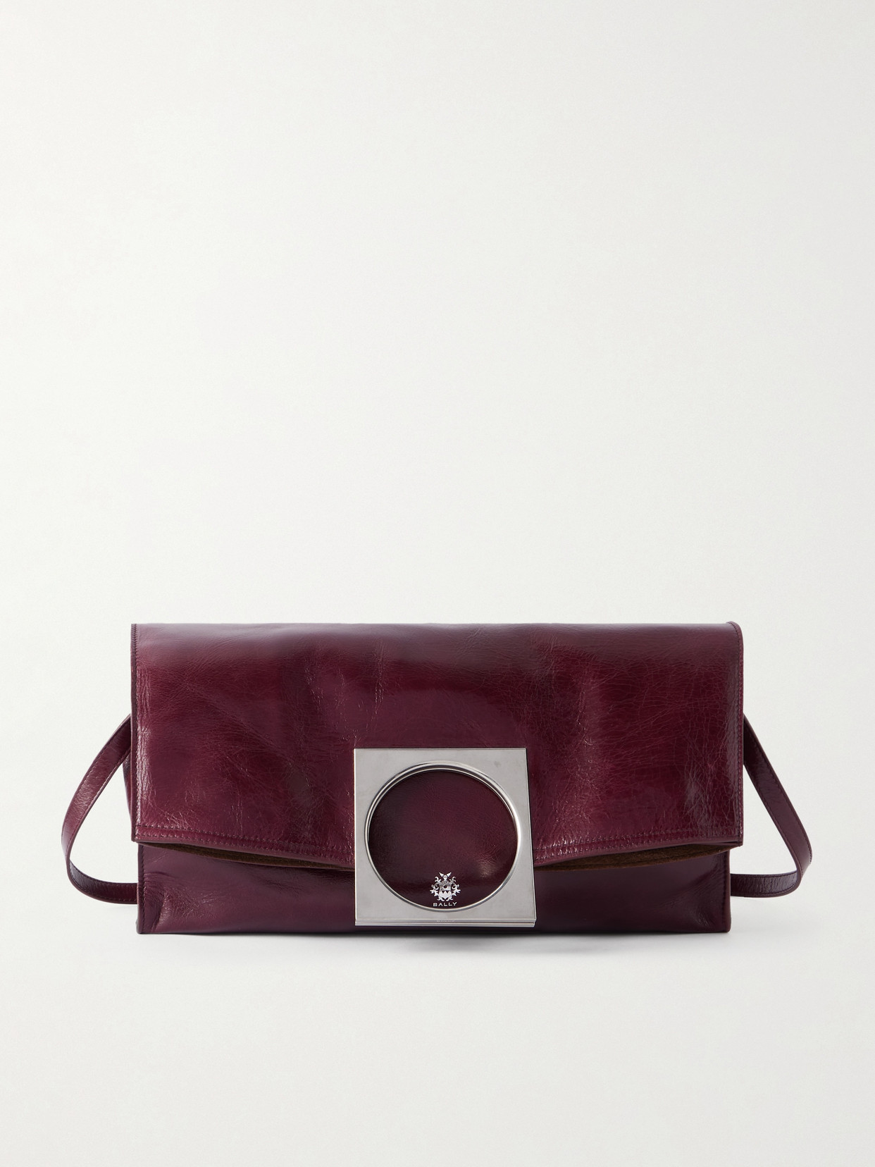 Bally Anni Crinkled-leather Shoulder Bag In Burgundy