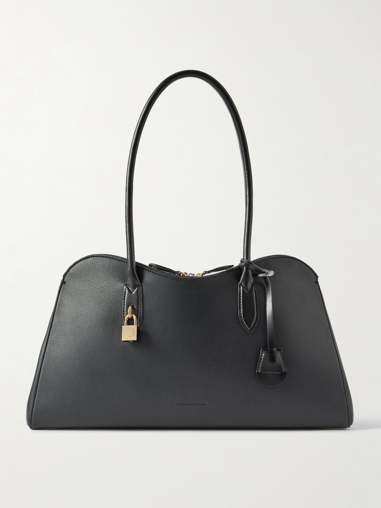 Stella Mccartney Ryder Embellished Textured Vegan Tote In Black