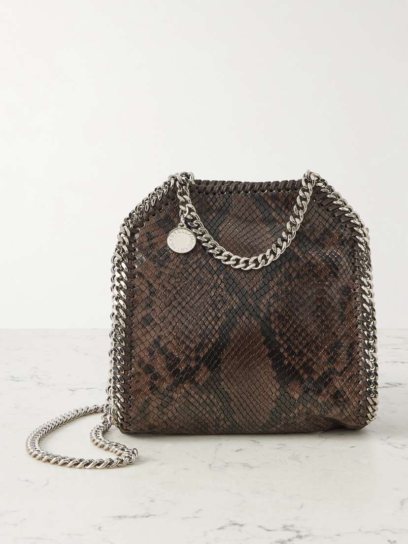 Stella McCartney Falabella Tiny Snake-effect Vegan Shoulder Bag