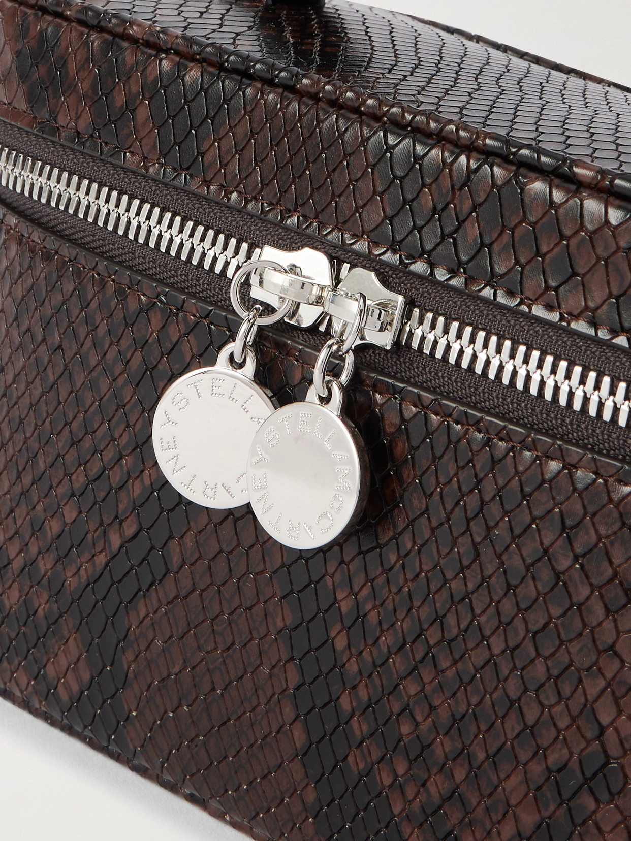 Stella Mccartney Snake-effect Shoulder Bag In Brown