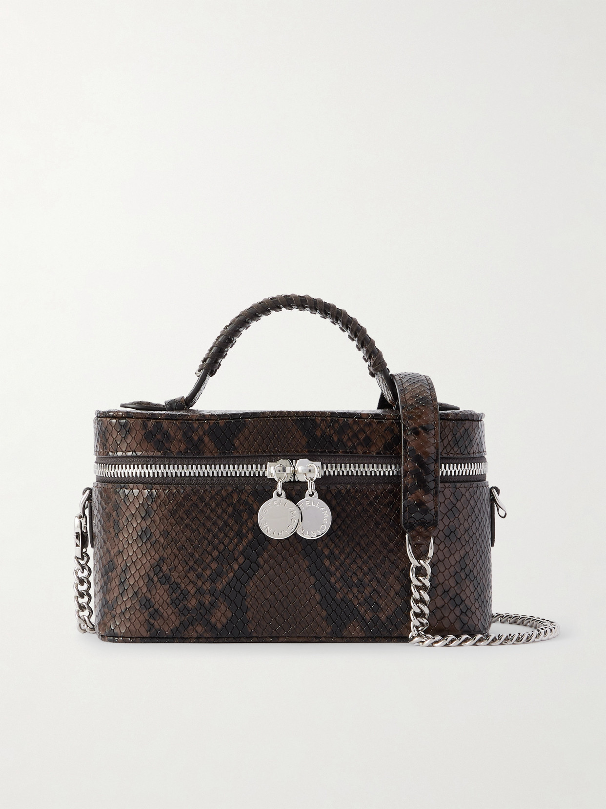 Stella Mccartney Snake-effect Shoulder Bag In Brown