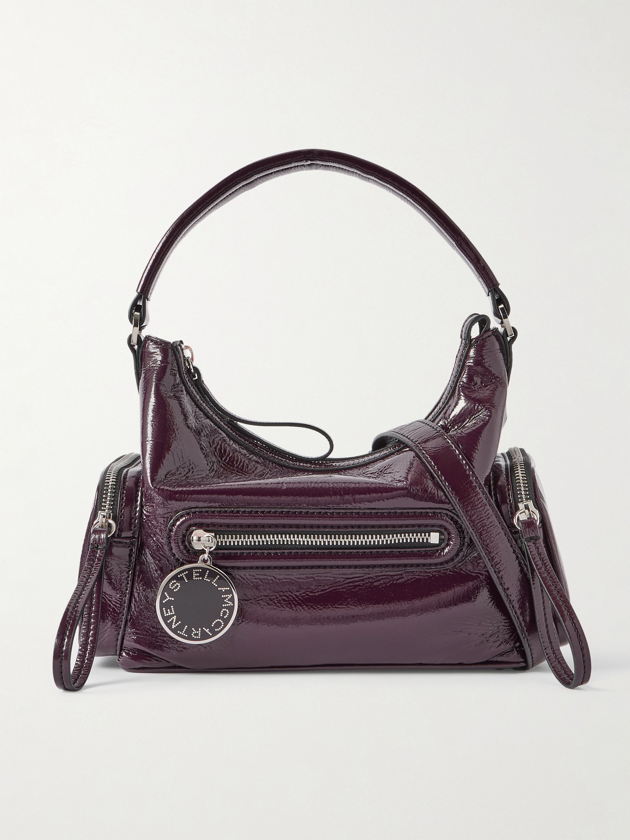 Stella Mccartney Dartmoor Glossed Shoulder Bag In Burgundy