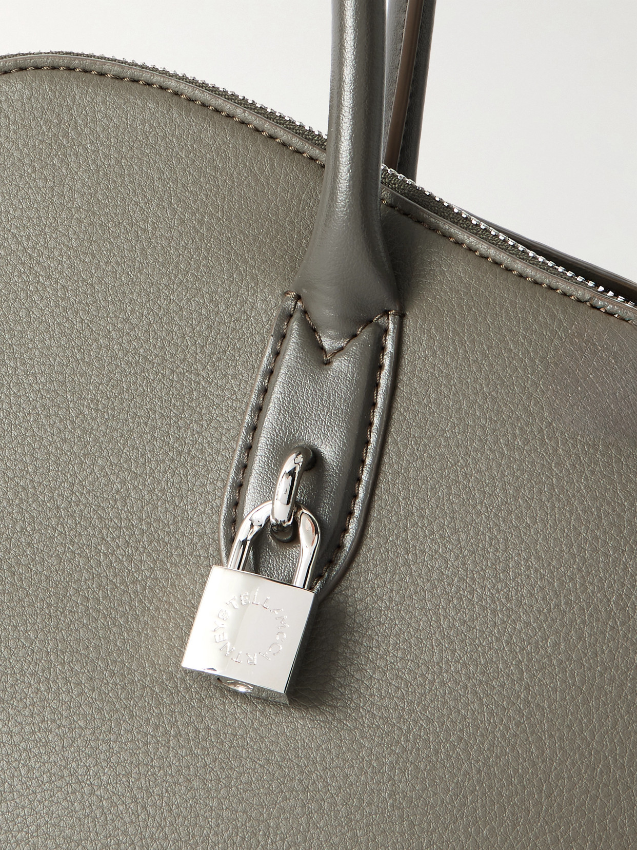 Stella Mccartney Ryder Large Tote Bag In Embossed Grainy Eco Mat In Green