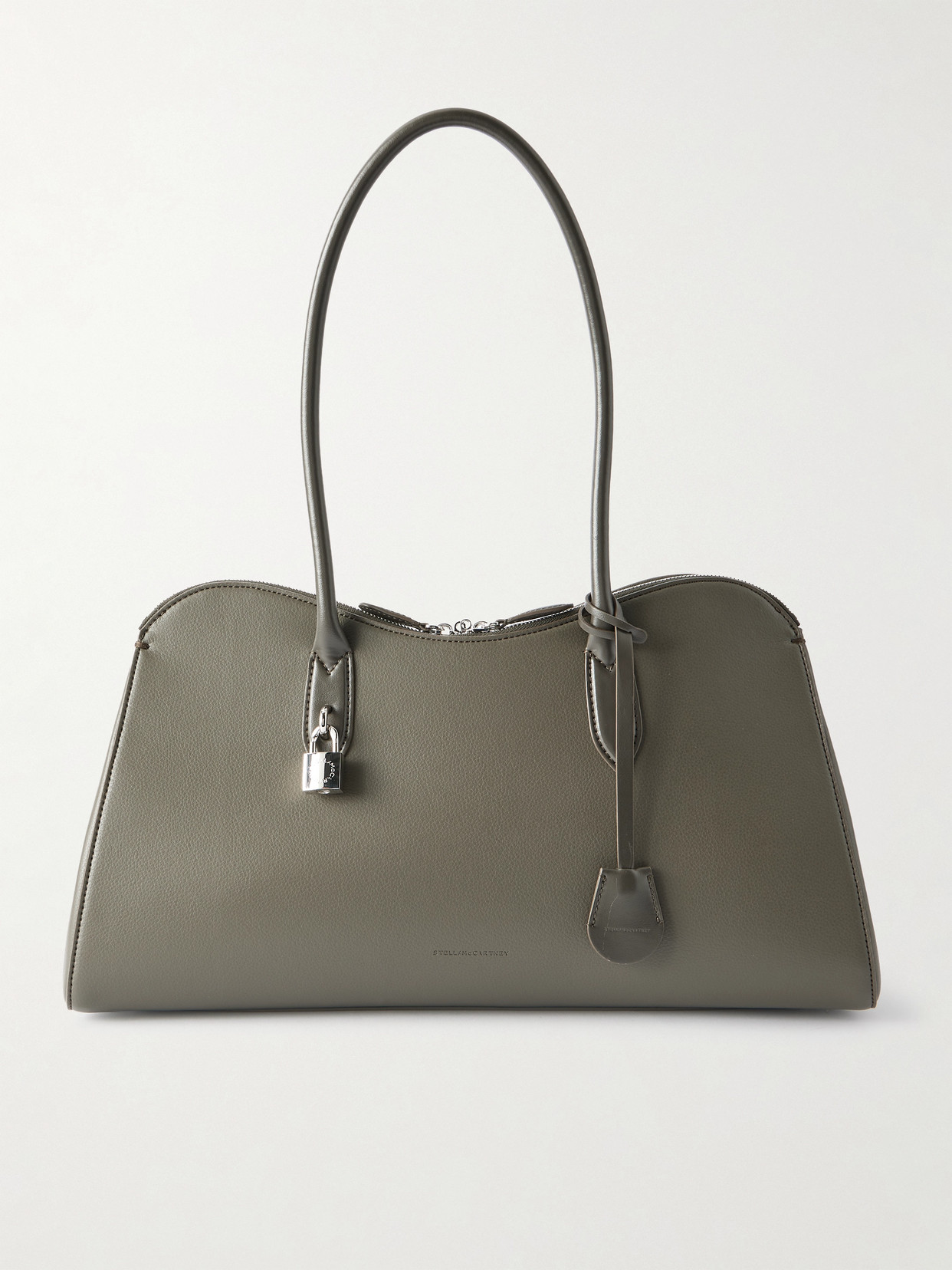 Stella Mccartney Ryder Embellished Textured Vegan Tote In Green
