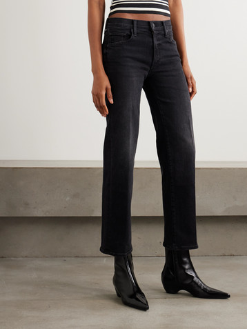 MOTHER The Rambler Zip Flood high-rise straight-leg jeans