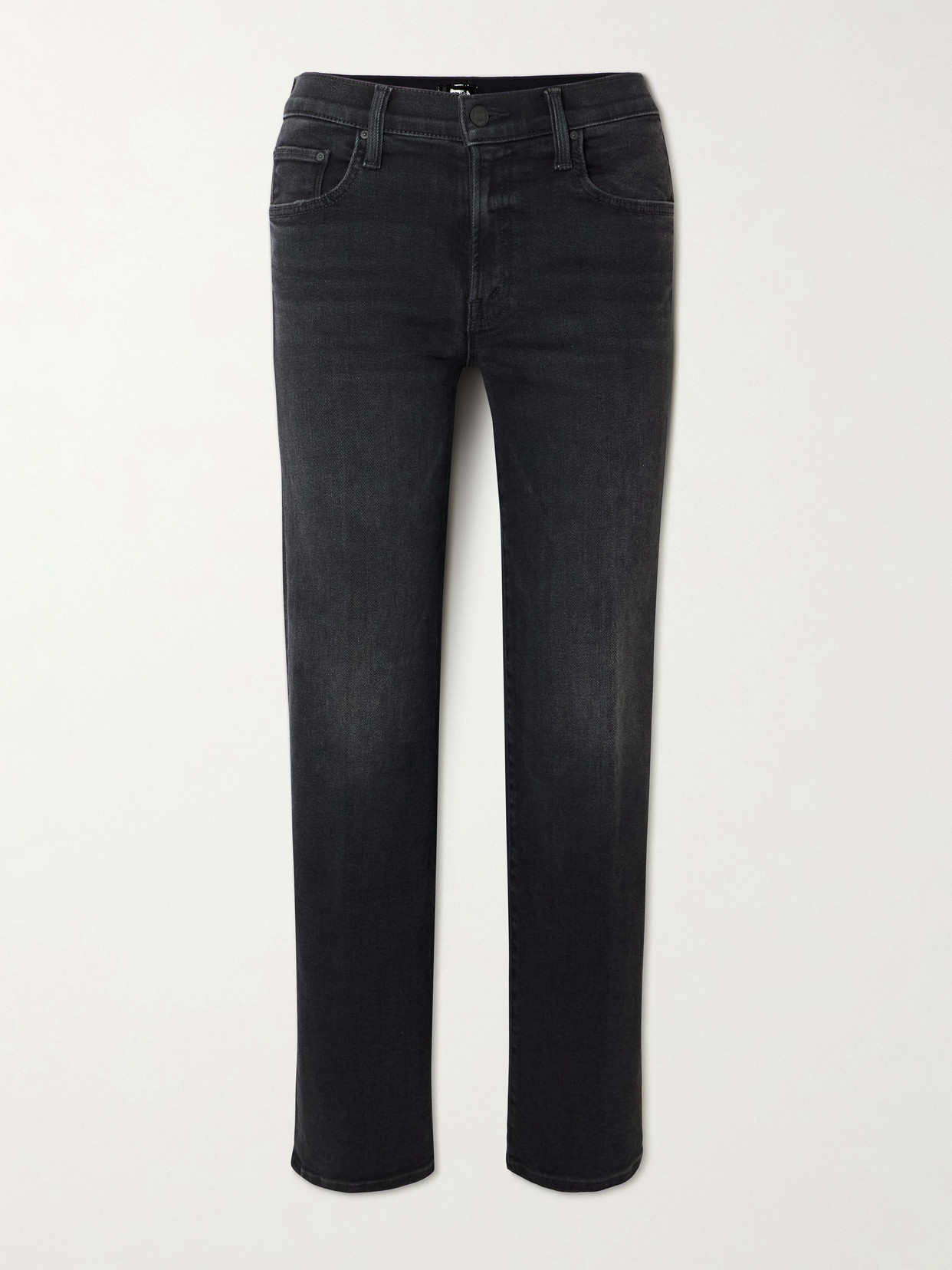 Mother The Rambler Zip Flood High-rise Straight-leg Jeans In Blue