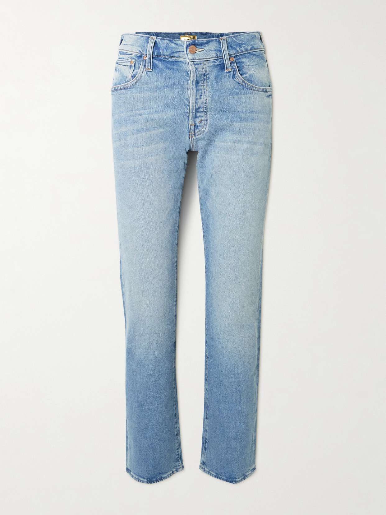 Mother The Hiker Hover High-rise Slim-leg Jeans In Blue