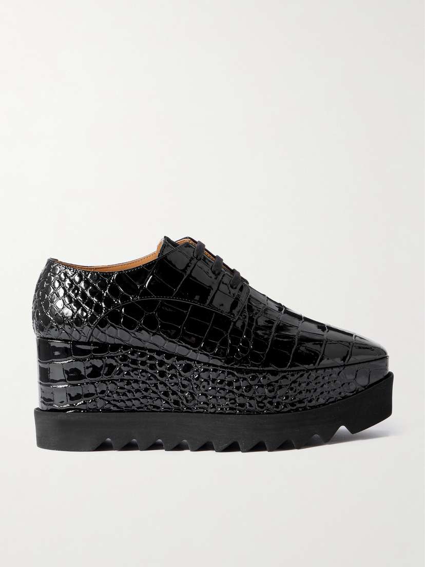 Stella McCartney Elyse Croc-effect Vegetarian Platform Brogues