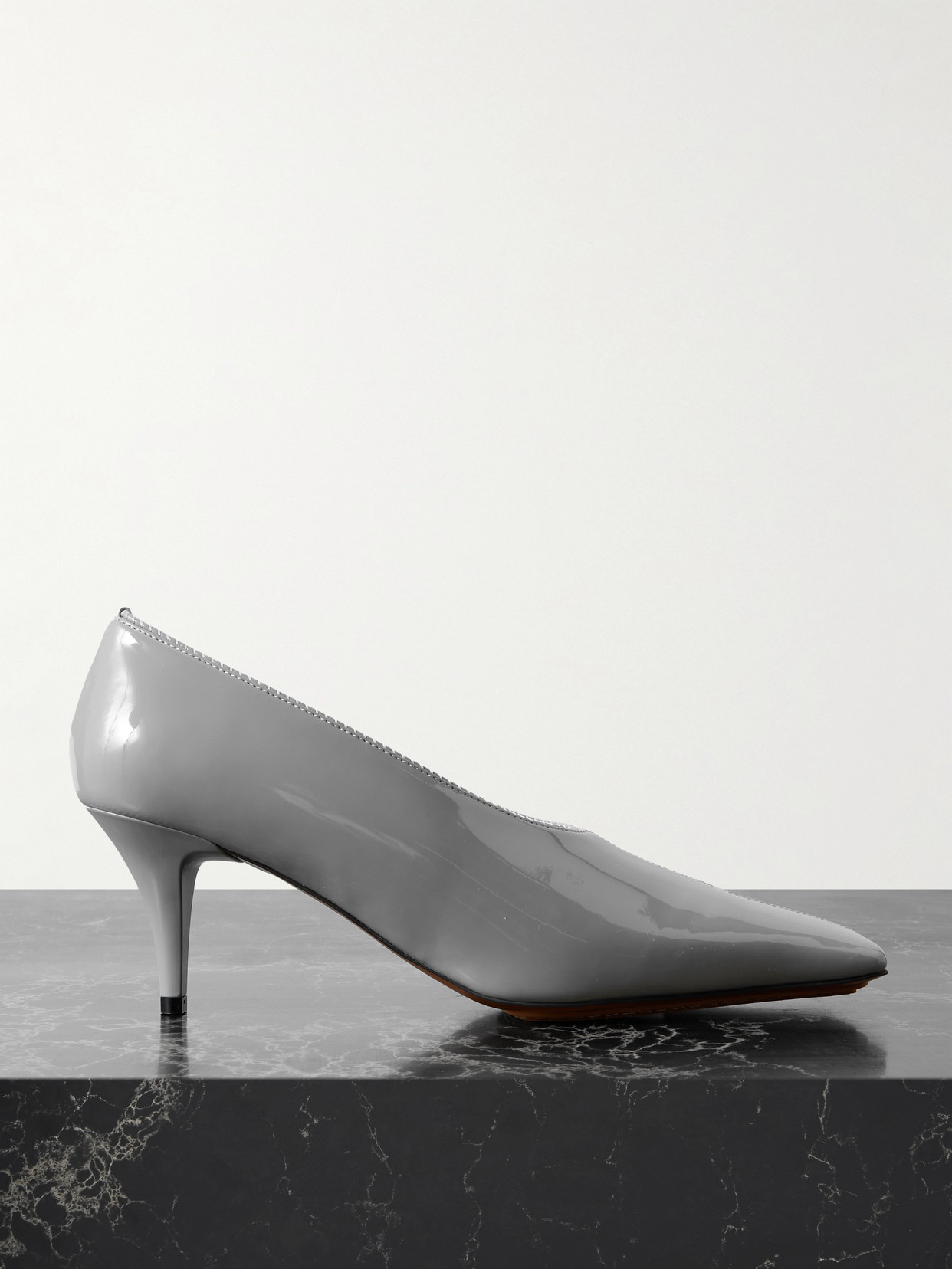 Stella Mccartney Glossed Pumps In Gray