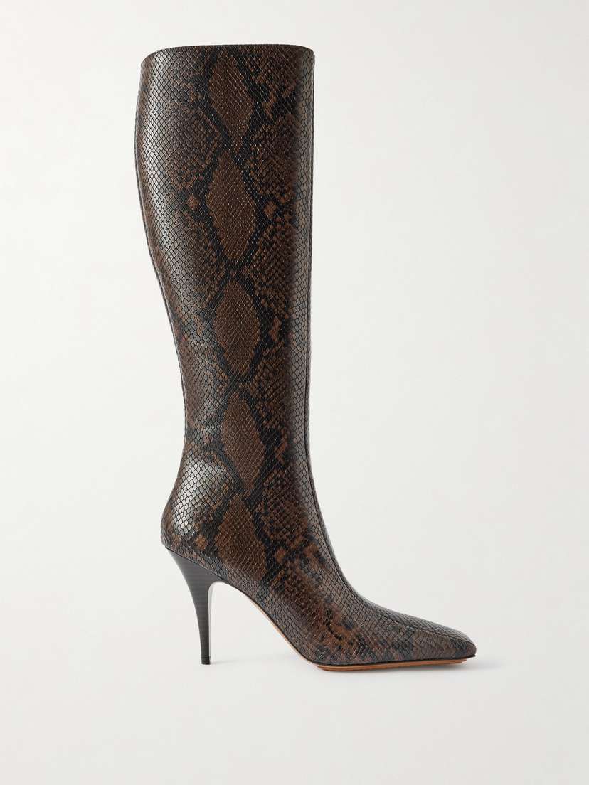 Stella McCartney Vegan Snake-effect Knee Boots