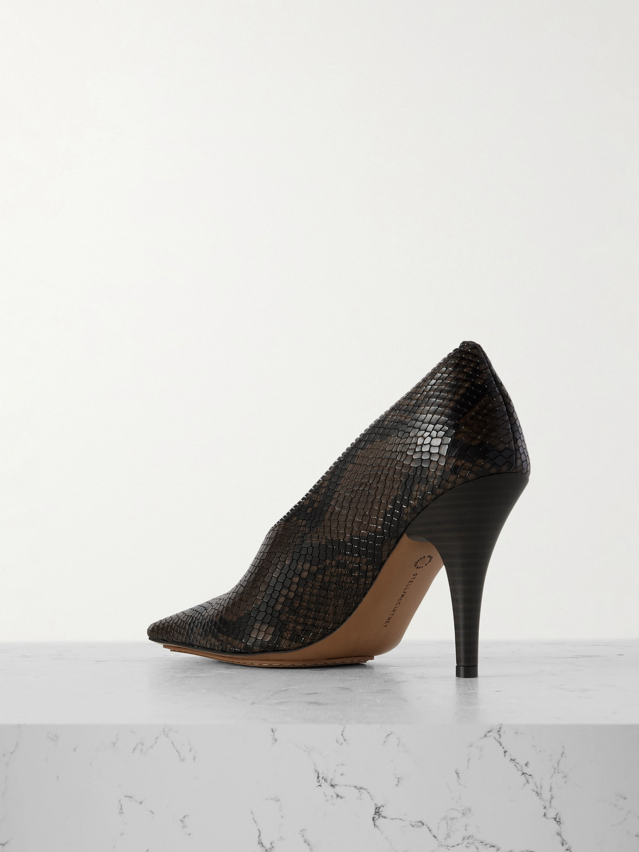 Stella Mccartney Snakeskin Embossed Faux Leather Pump In Multi