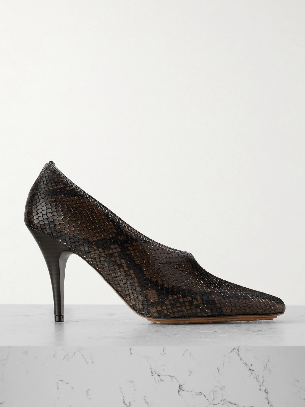 Stella Mccartney Snakeskin Embossed Faux Leather Pump In Multi