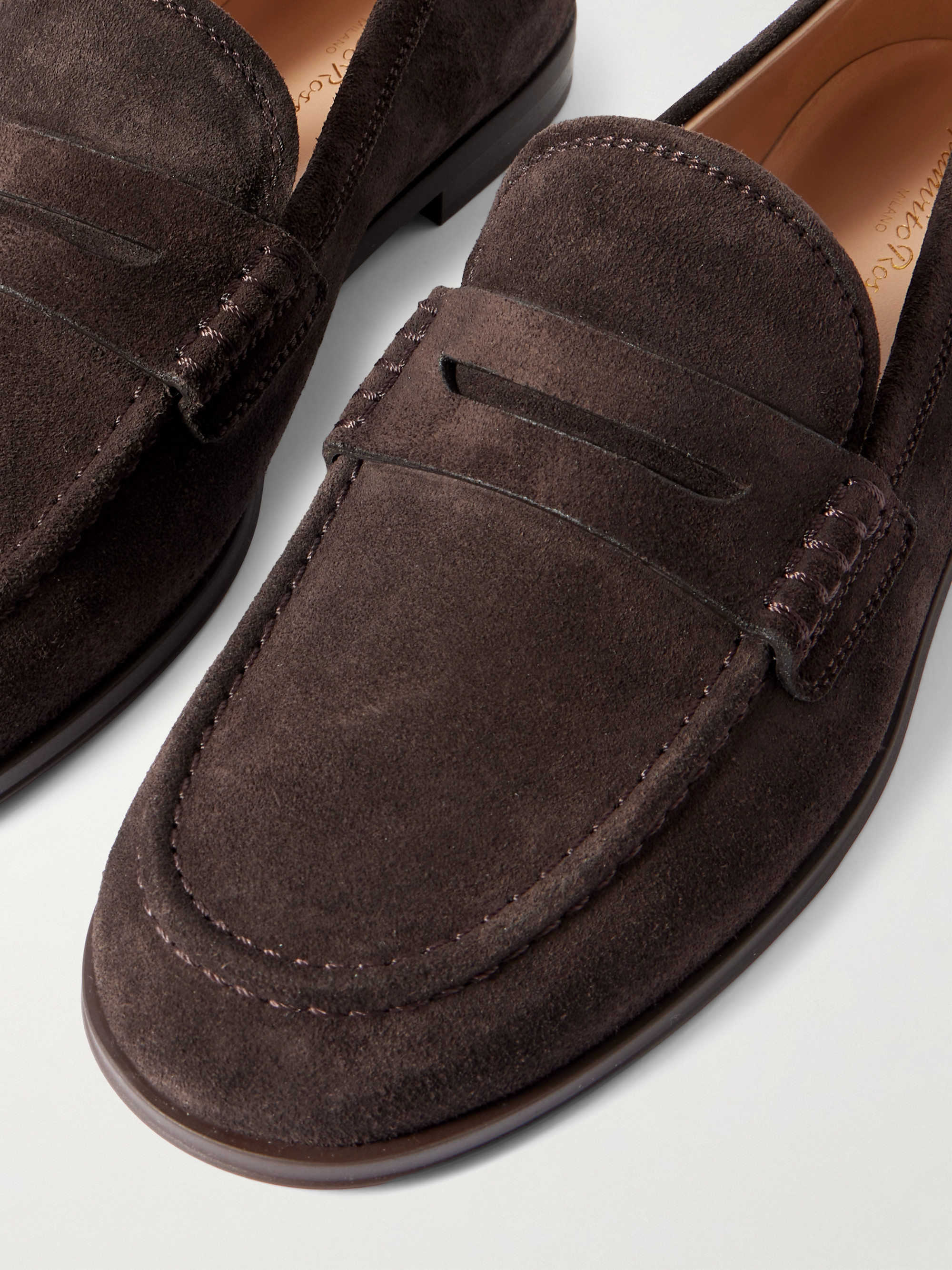 GIANVITO ROSSI Georgie suede loafers Plush