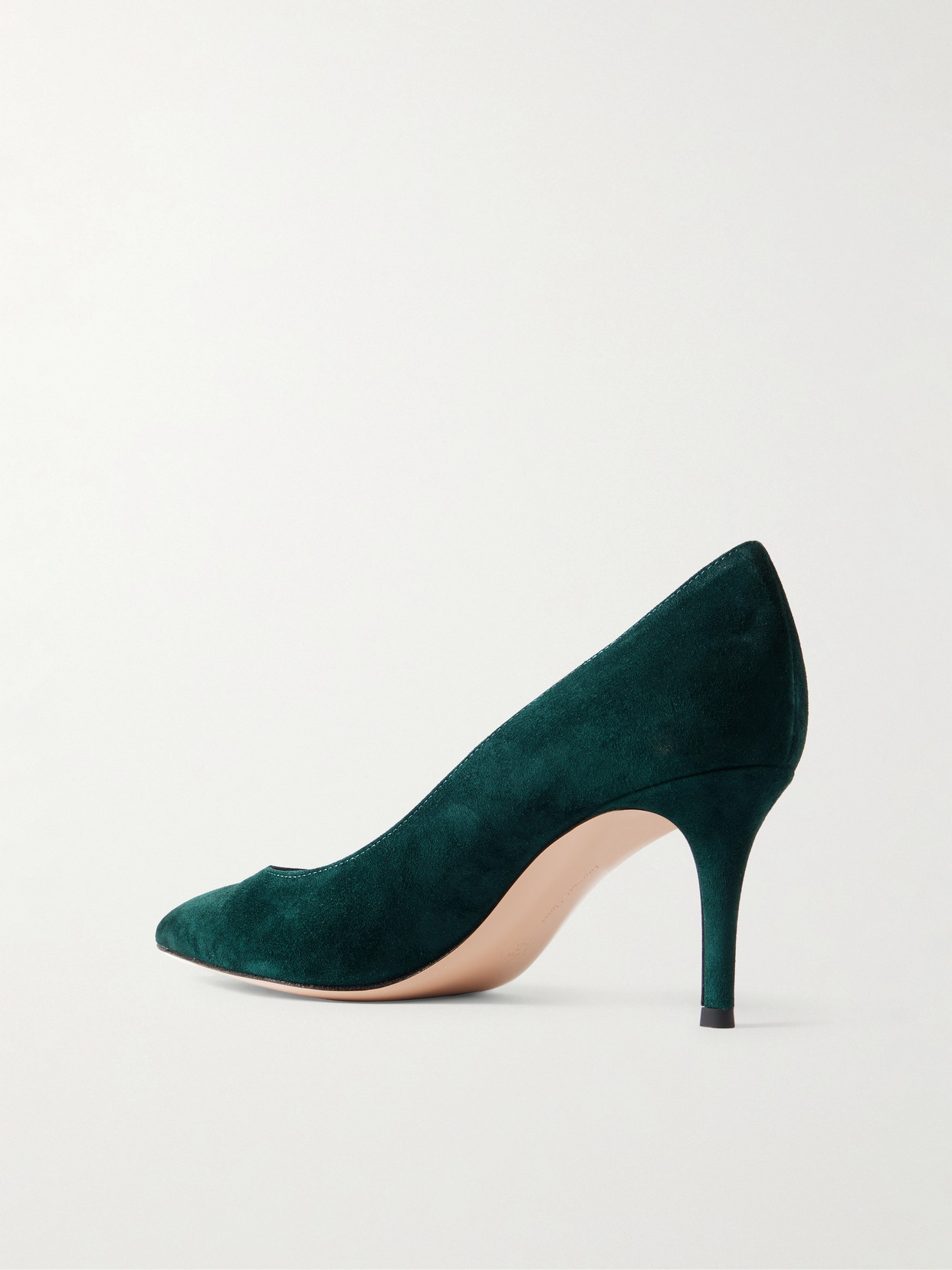 Gianvito Rossi Pointed Toe Suede Stiletto Heel Pumps In Green