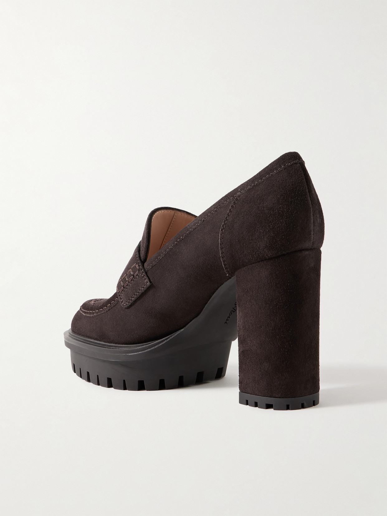 Gianvito Rossi Loafer-style Platform Heeled Pumps In Brown