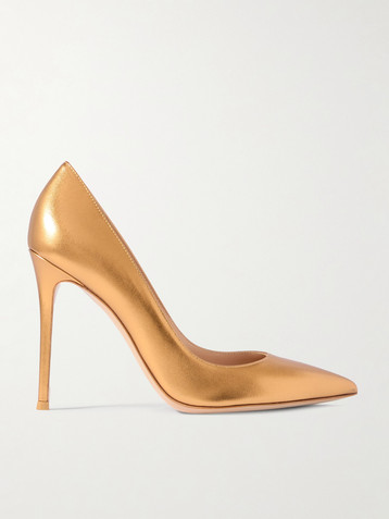 GIANVITO ROSSI Gianvito 105 metallic leather pumps