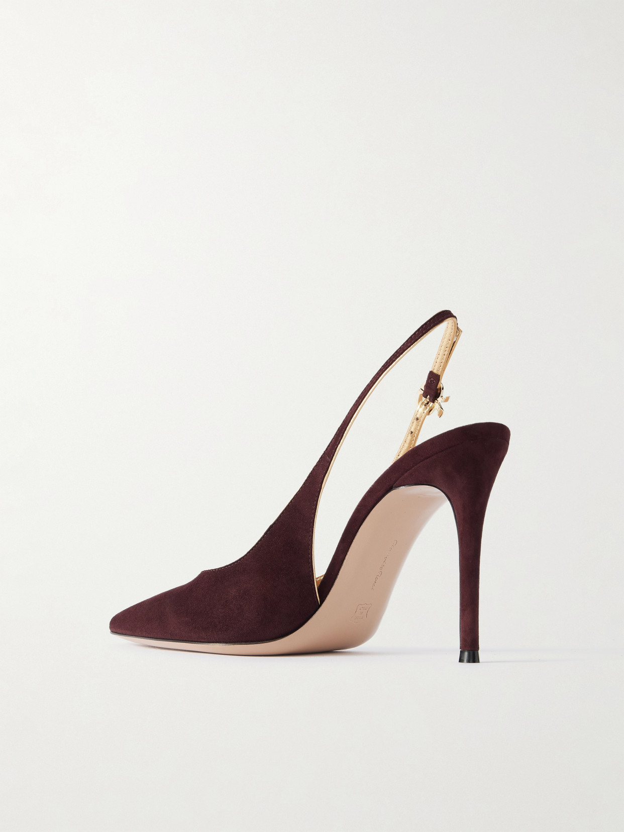 Gianvito Rossi 95 Metallic Leather-trimmed Suede Slingback Pumps In Multi