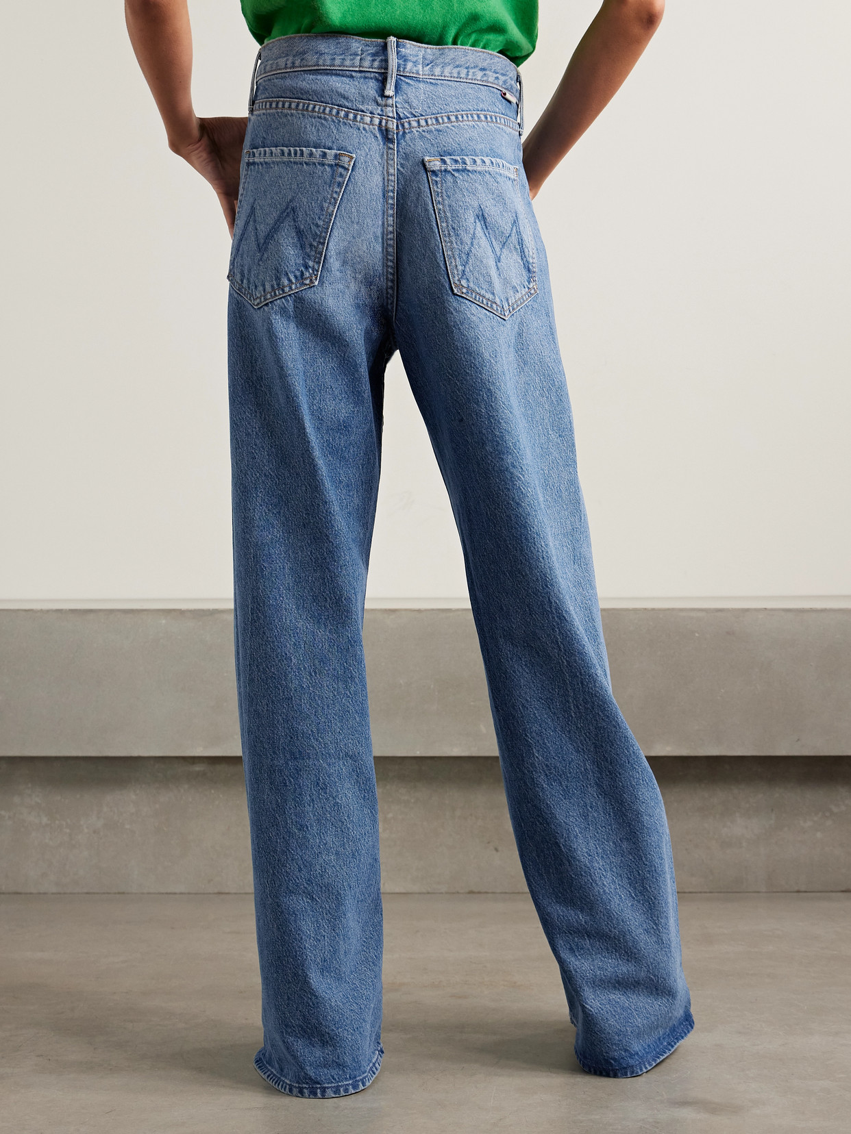Mother Snacks! The Lemon Twist High-rise Wide-leg Jeans In Blue