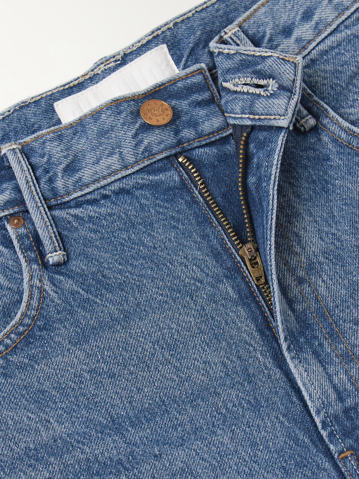 Mother Snacks! The Lemon Twist High-rise Wide-leg Jeans In Blue