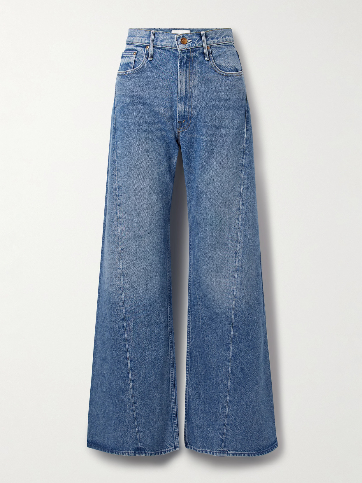 Mother Snacks! The Lemon Twist High-rise Wide-leg Jeans In Blue